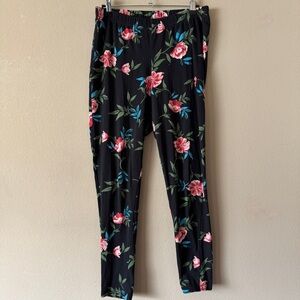 Torrid Cotton Spandex Black Floral Leggings Size 2/2X